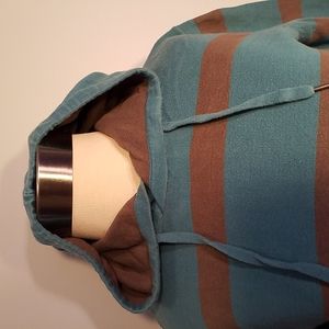 Hooded SWEATER Size S Teal / Brown